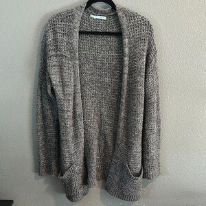 Maurices Gray Cardigan Sweater Chunky Knit Open Front